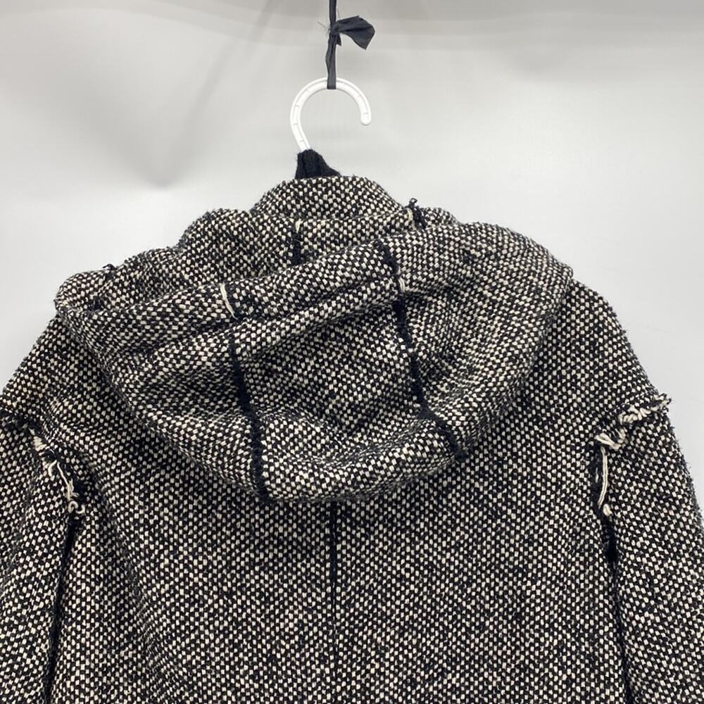 Zara Basic Tweed Full Zip Jacket Black White Marl… - image 8